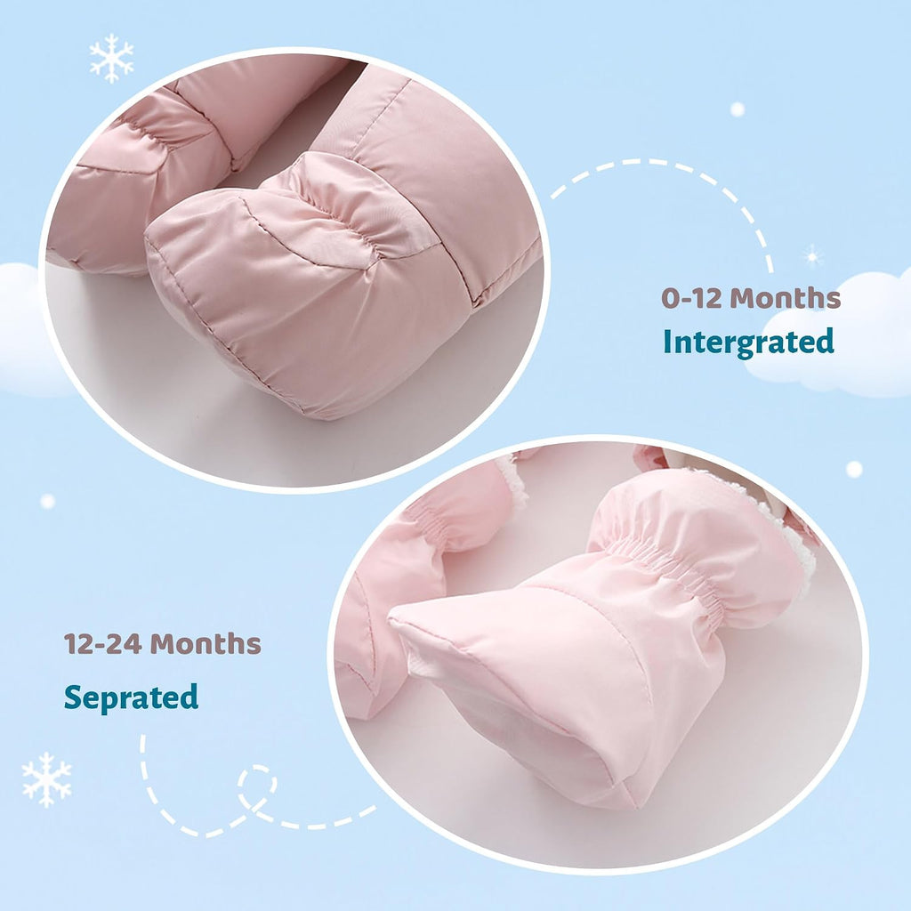 Baby Girl Boy Snowsuit Cute Down Jacket Hooded Romper Light Puffer Padded Jumpsuit Infant Winter Outwear