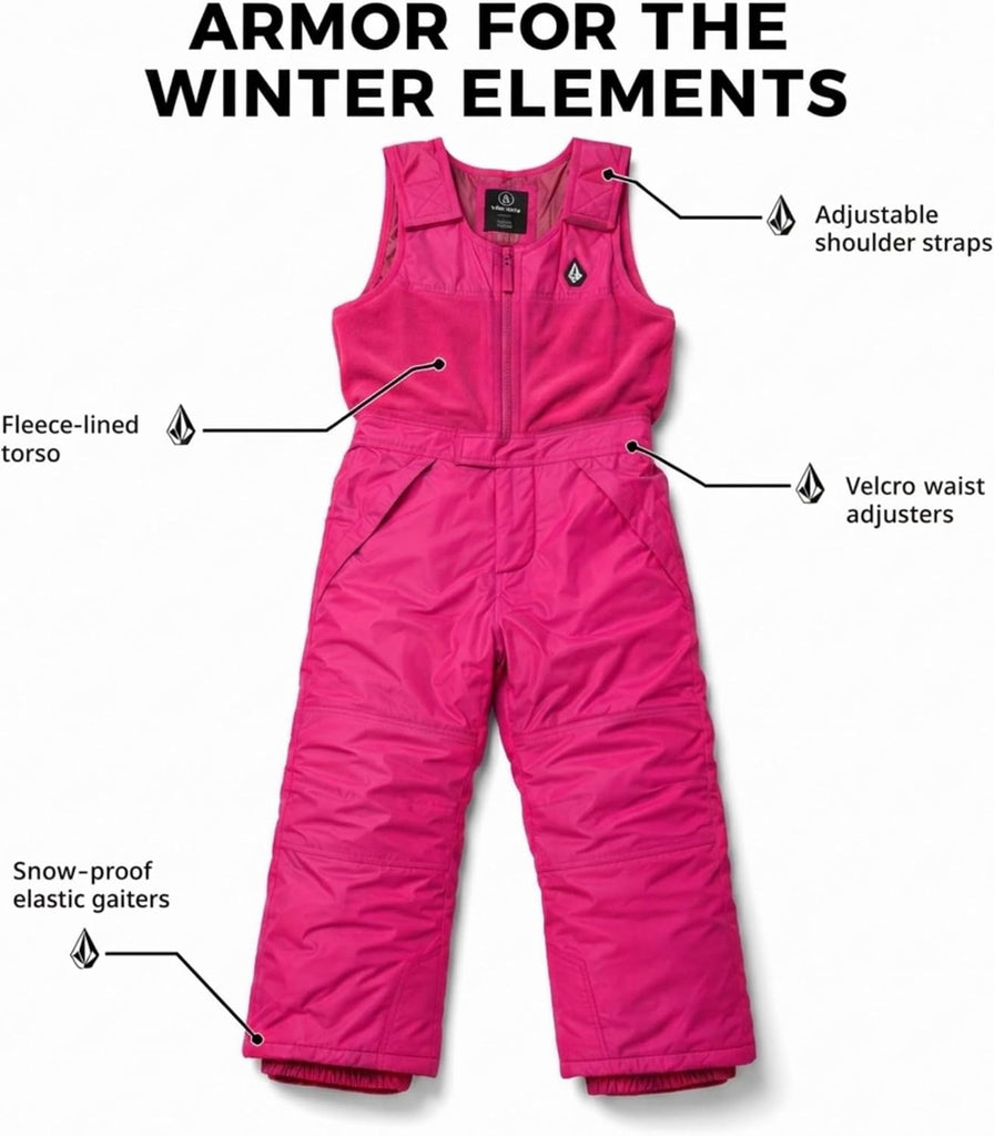 Kids Snow Bib - Fleece Lined Ski Pants Overalls for Boys and Girls