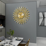 FLEBLE Large Wall Clocks for Living Room Decor Modern Gold Silent Wall Clock Battery Operated Non-Ticking for Bedroom