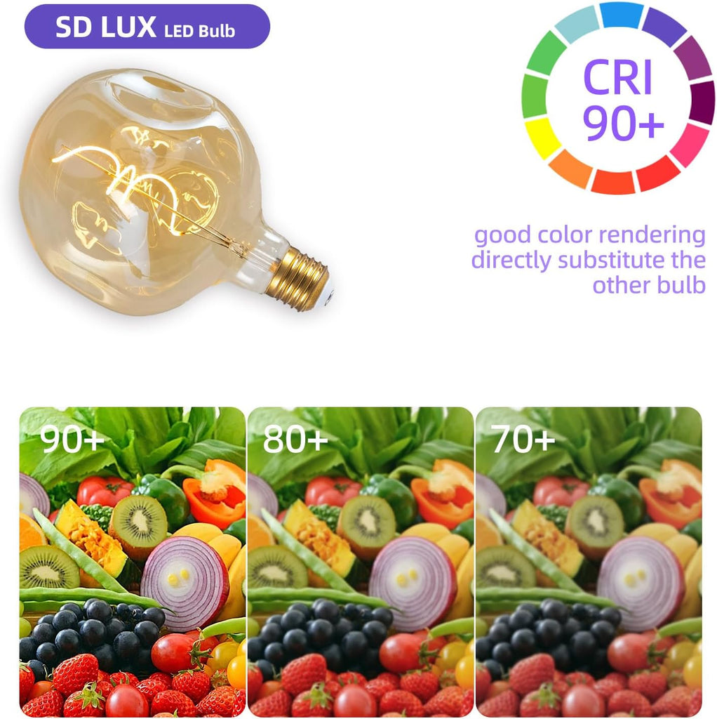 Big Edison LED Light Bulb 5W E26 dimmable 400lm Equi40W 2200K 1PC