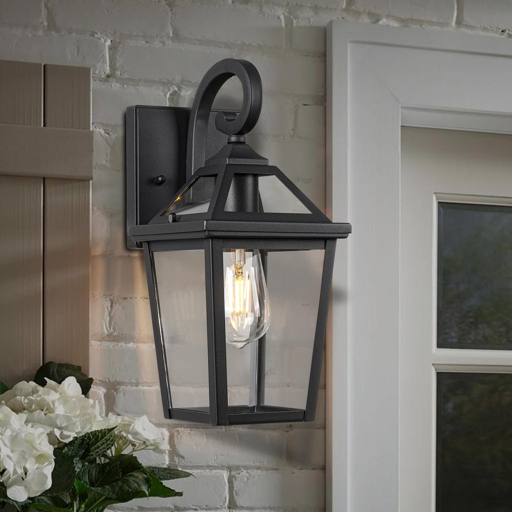 Colonial Outdoor Light Fixture Wall Mount, Exterior Light Fixture Wall Sconces with Clear Glass for Front Porch