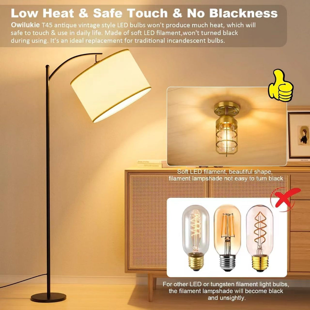 E26 LED Bulb 4W Equivalent 40 watt, Vintage Edison Bulbs, Warm White 2200K Amber E26 Edison Bulb dimmable,Tubular T14