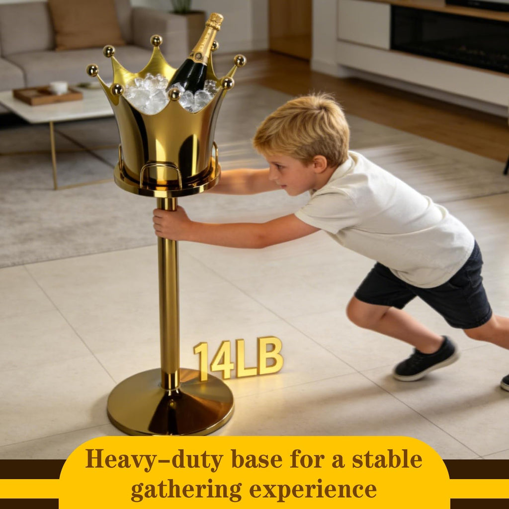 Crown Ice Champagne Bucket with Stand, Large Standing Ice Buckets