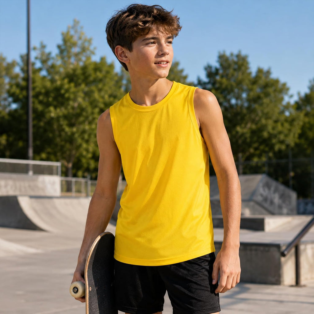Pack Athletic Boys Tank Tops Mesh Quick Dry Kids Sleeveless Tops
