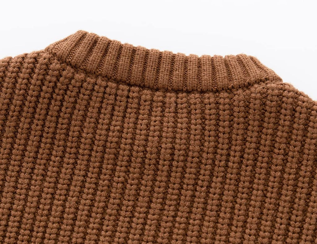 Toddler Unisex Baby Knitted Sweater Warm Soild Pullover Top