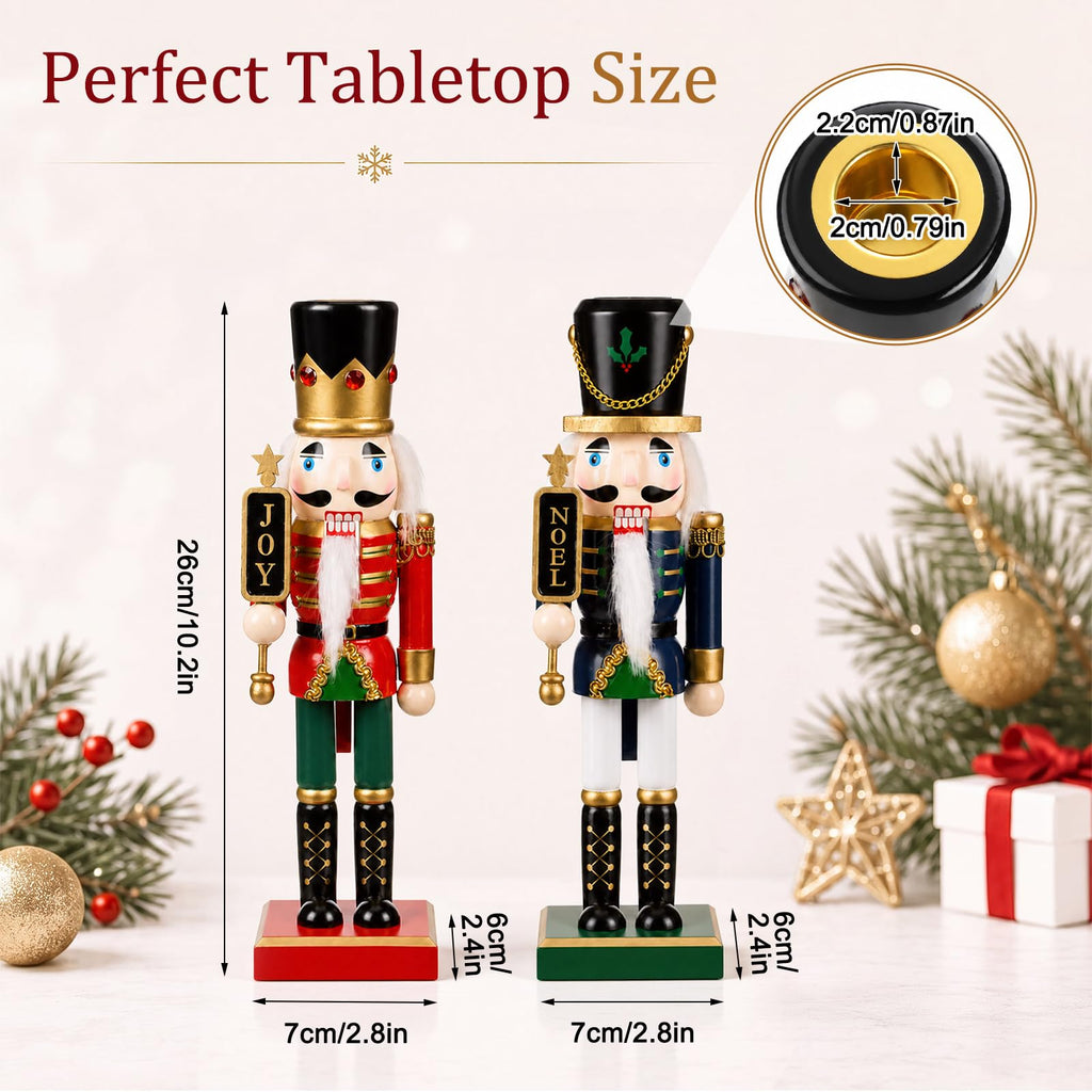 2 Pcs Christmas Nutcracker Candle Holder Nutcracker Candlestick