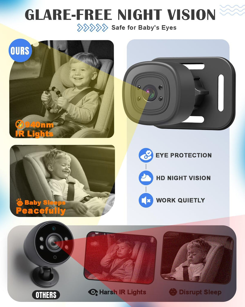 Car Camera for 2 Kids, 4.3" Split Screen Dual Channel Monitor