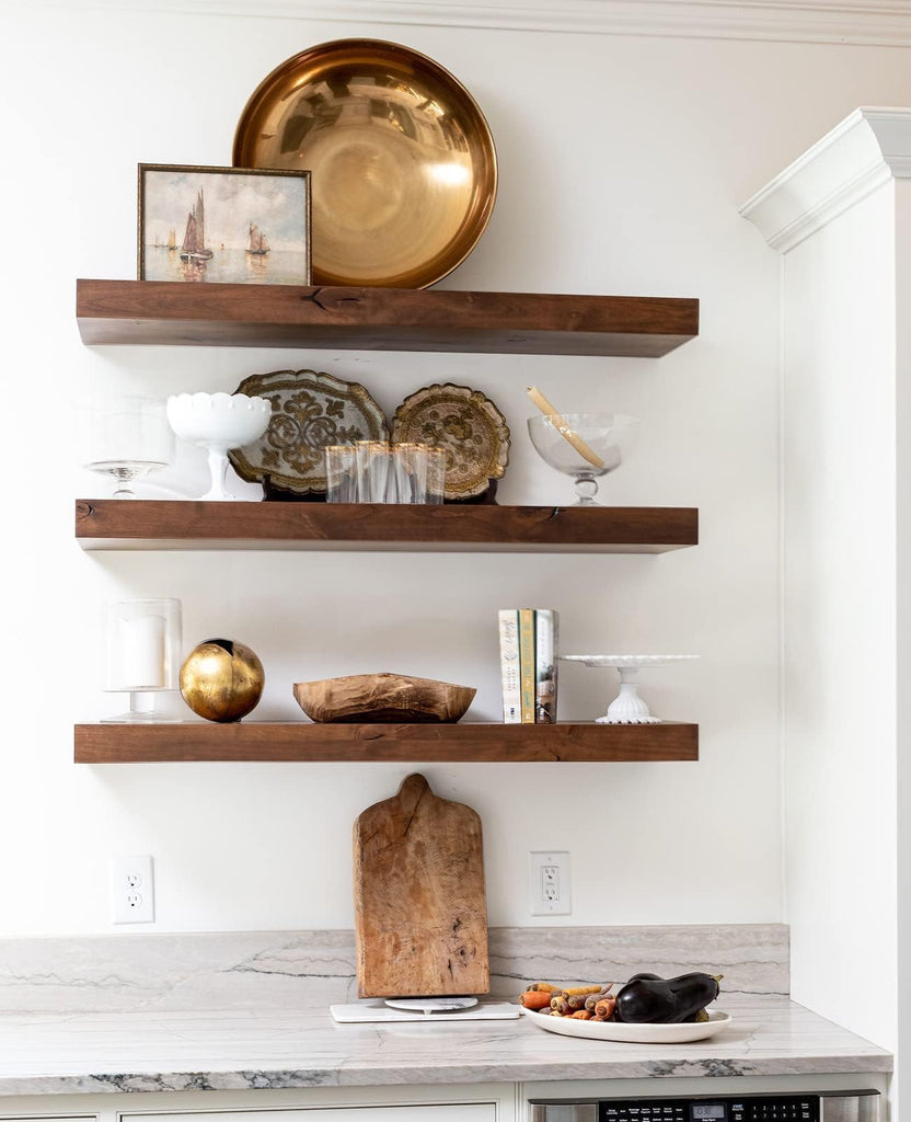 12-Pack 5 inch Floating Shelf Brackets, Hidden Shelf Bracket for Wood