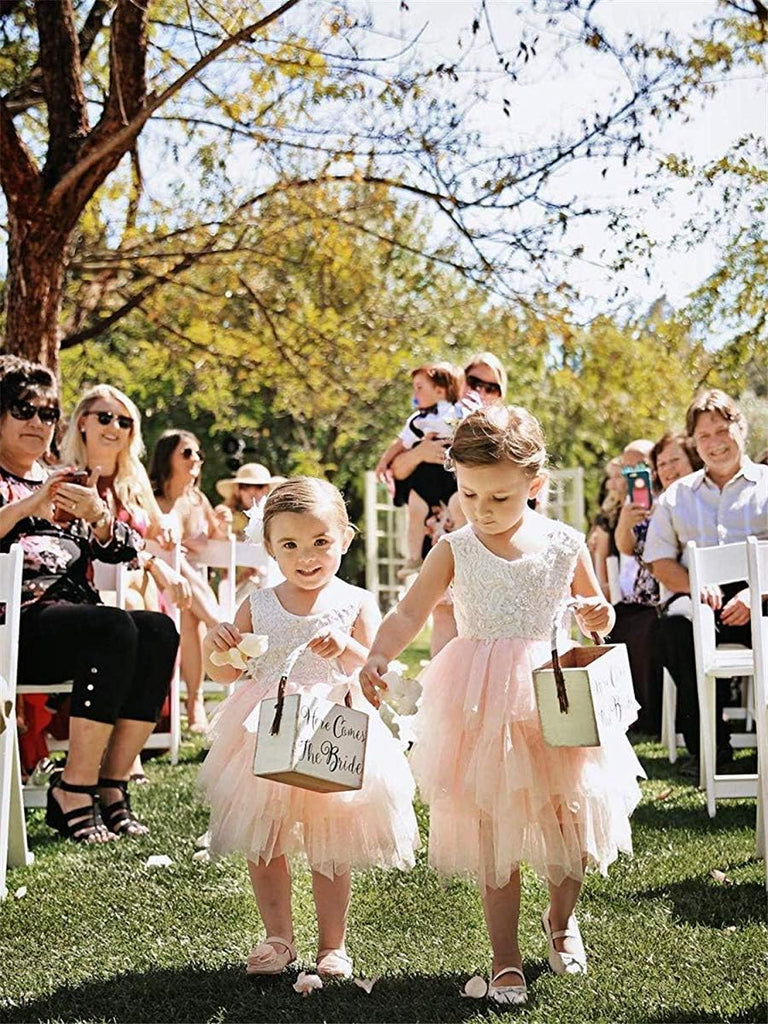 Backless A-line Lace Back Flower Girl Dress
