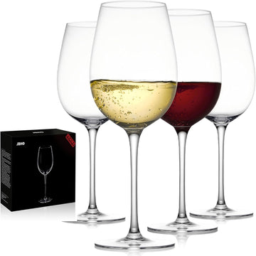 Hand Blown Italian Style Crystal White or Red Wine Glasses - Gift Packaging for Any Occasion - Lead-Free Premium