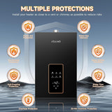 Natural Gas Tankless Water Heater, 4.74 GPM 18L Indoor, Constant propane water heater