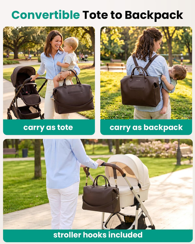 Modern Diaper Bag - Vegan Leather Hospital Bag