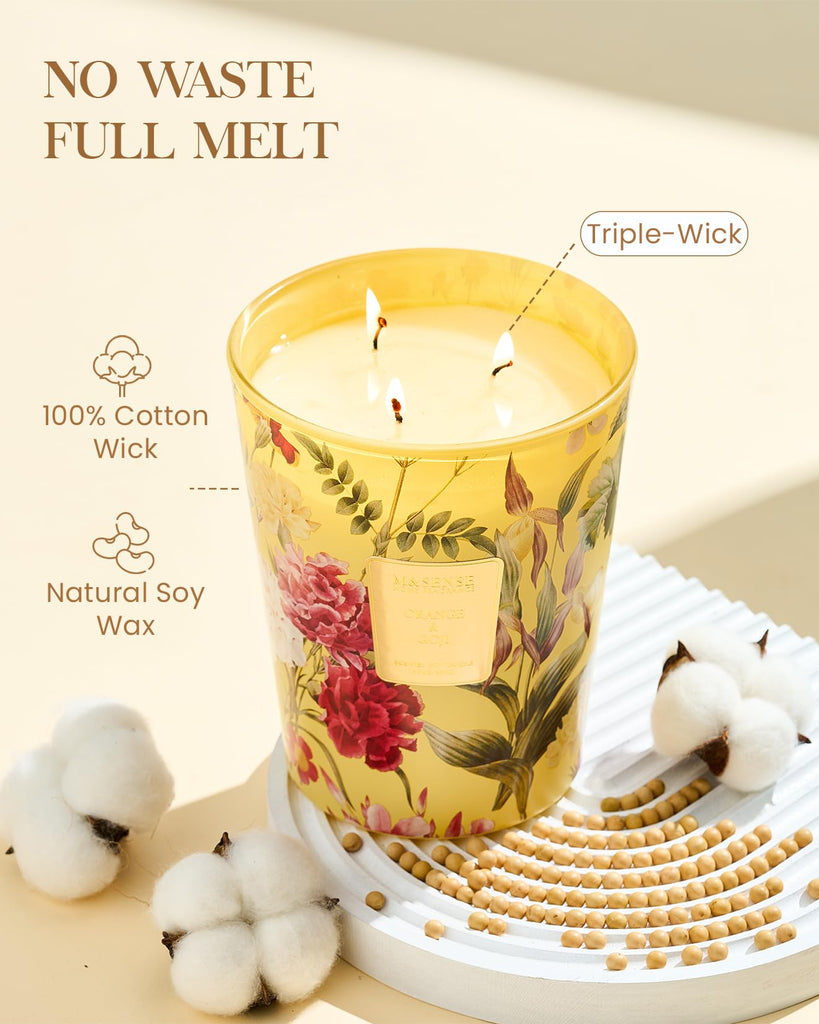Orange Goji Soy Candle, 35oz 3-Wick, Summer Refresh Scent