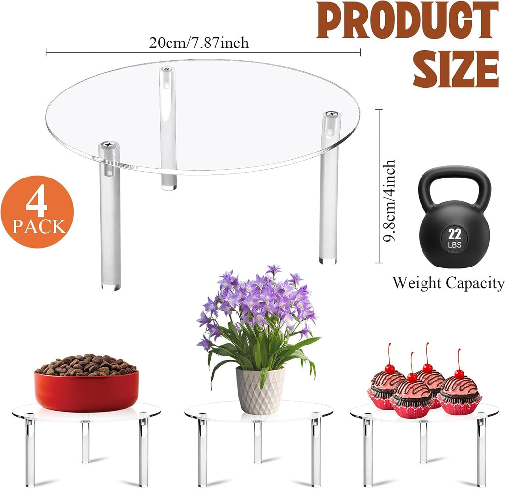 Drink Dispenser Stand, 7.9" Acrylic Water Dispenser And Beverage Dispenser Stand, Clear Acrylic Stands, Pitcher - Set of 4