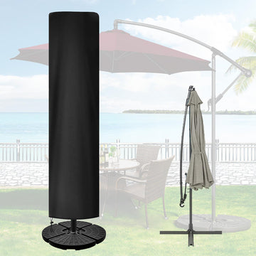 Waterproof Patio with UV40+ Sun Protection Silver Coating, 420D Heavy Duty Outdoor Parasol Cover Fits 9-11ft