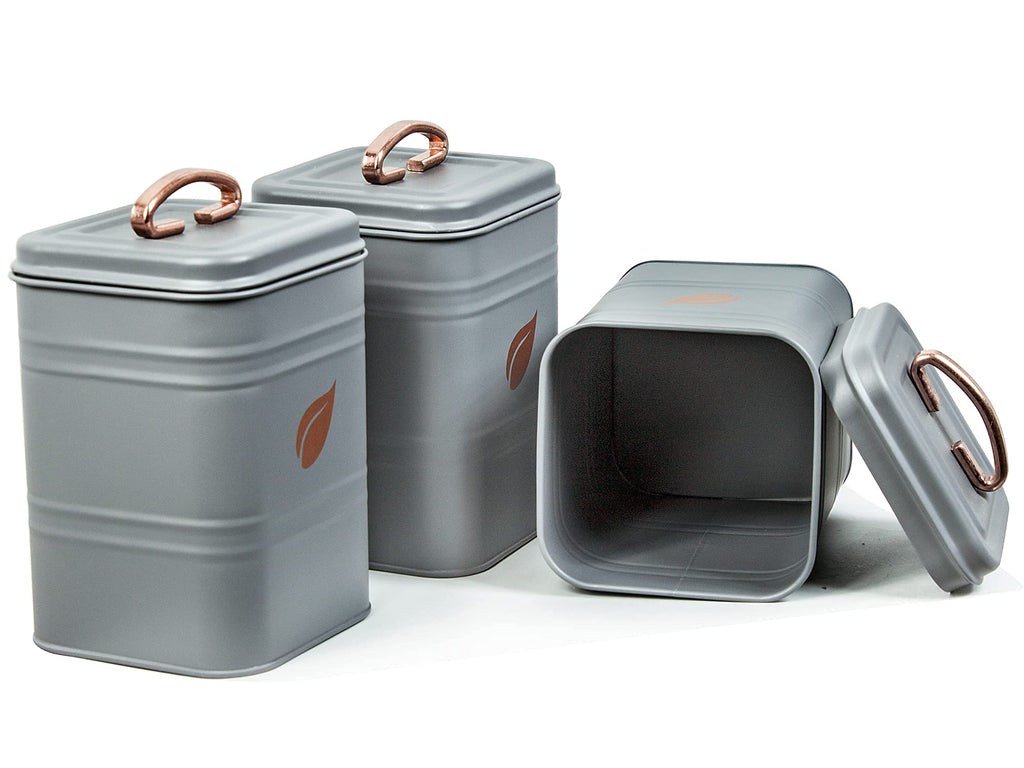 Saf-Care Kitchen Canisters - Farmhouse Grey Kitchen Decoration of Canister Set with Multiple Preservation Purposes by