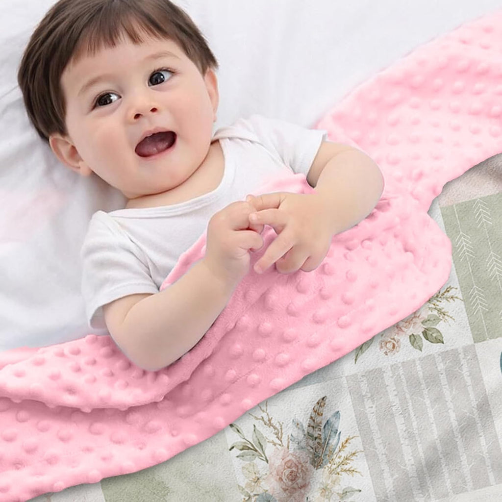 Girl Blanket with Name, Custom Minky Dot Baby Blanket for Newborn Infant Toddler, Sika Deer Princess Nursery Blanket