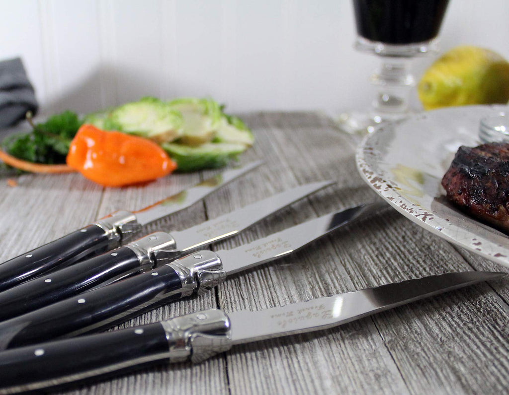 Laguiole 20 Piece Stainless Steel Flatware Set, Black Onyx