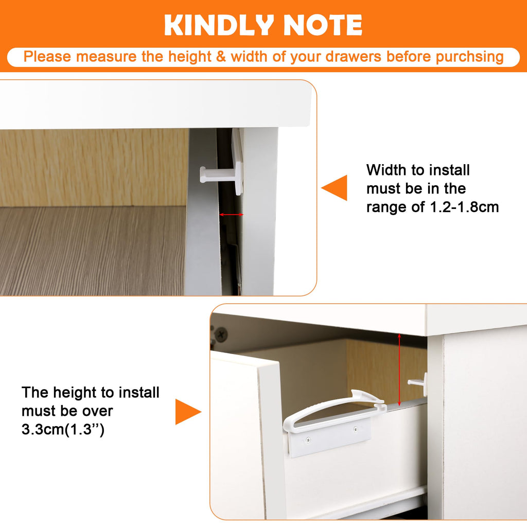 Upgraded Child Safety Locks, 8 Pack Baby Proofing Drawer Locks