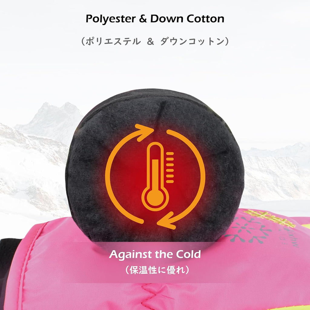 Kids Ski Snow Gloves, Water-Resistant Winter Mittens Boys Girls