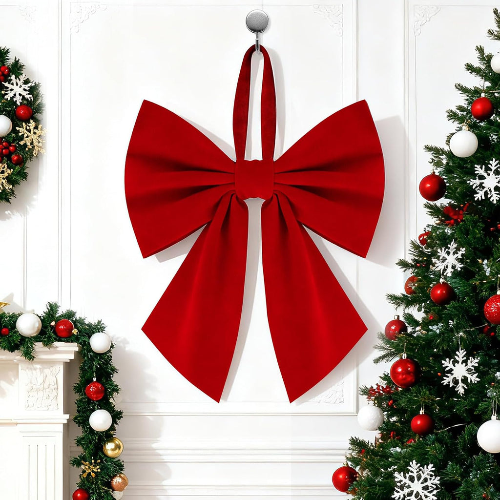 Tree Topper Bow 16 x 22, Giant Bows Christmas Decorations, Velvet Bow Christmas Wreath Wreath Wall Backdrop Birthday