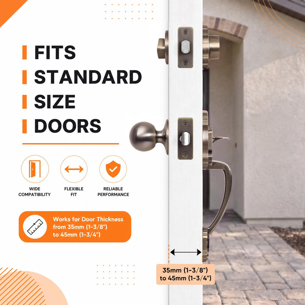 Entry Door Handle Lock Set, Front Handle with Deadbolt,Exterior Door Lock Set-Bronze