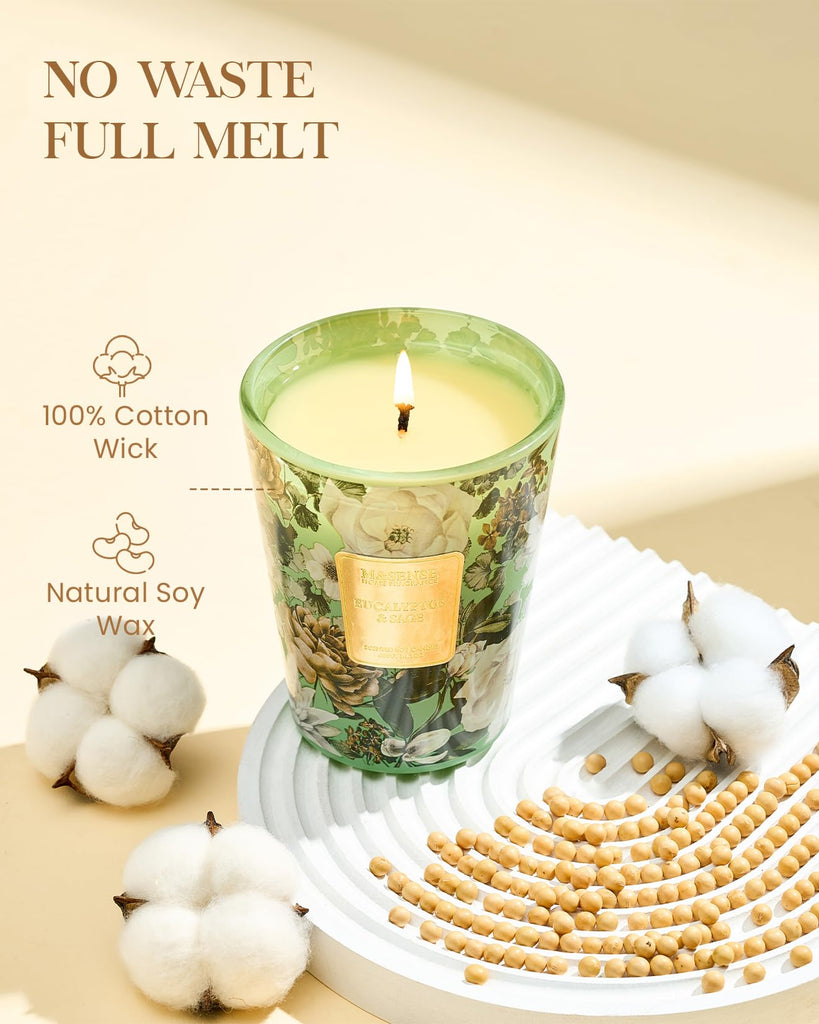 Eucalyptus Sage Soy Candle, 14.1oz, Meditation Relaxing Scent