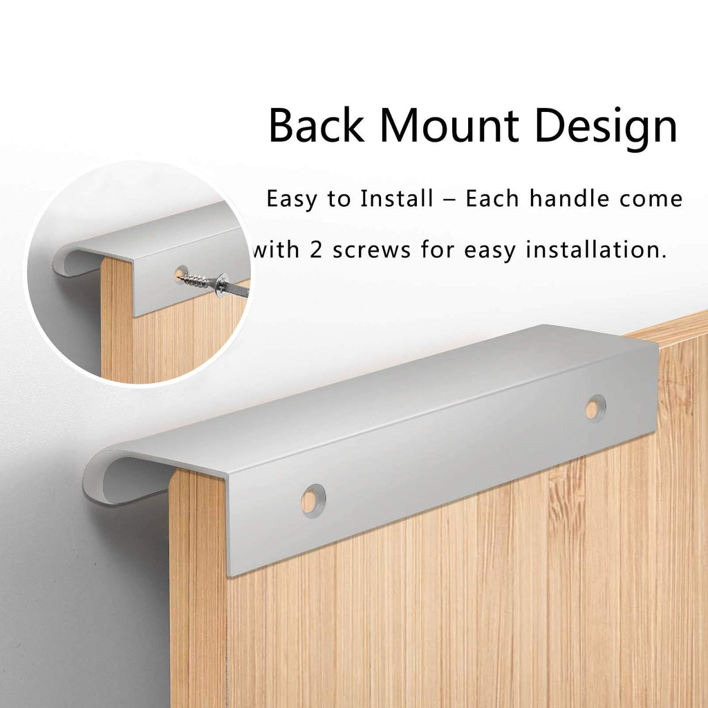 12 PCS 80mm Silver Aluminum Edge Pull, Concealed Cabinet Handle