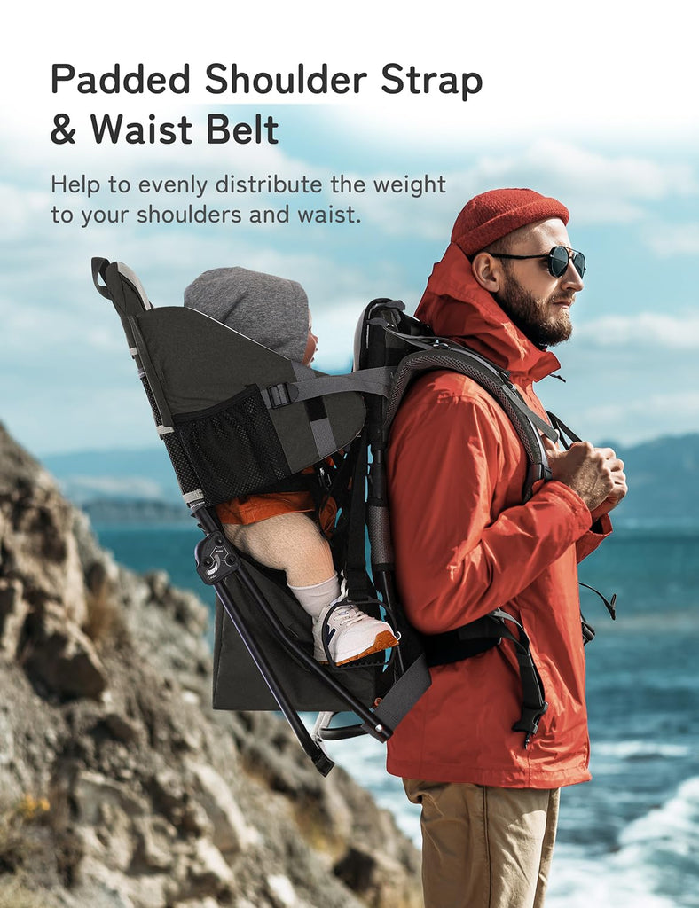 Toddler Hiking Backpack Carrier-Adjustable Padded Shoulder Straps