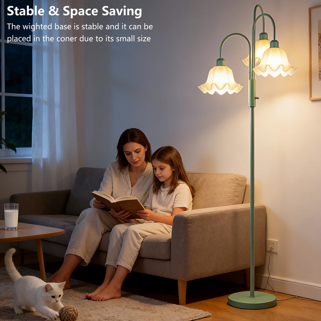 70IN Flower Floor Lamp, 3 Light Dimmable Tree Floor Lamps with Bulb Included for Wedding/Party, Unique Floral Tall