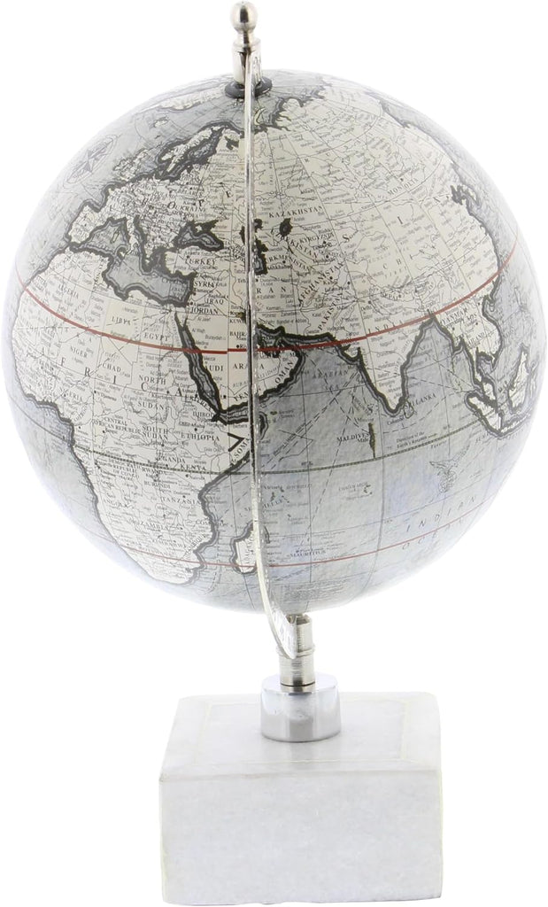 Marble Globe, 9" x 8" x 14", White
