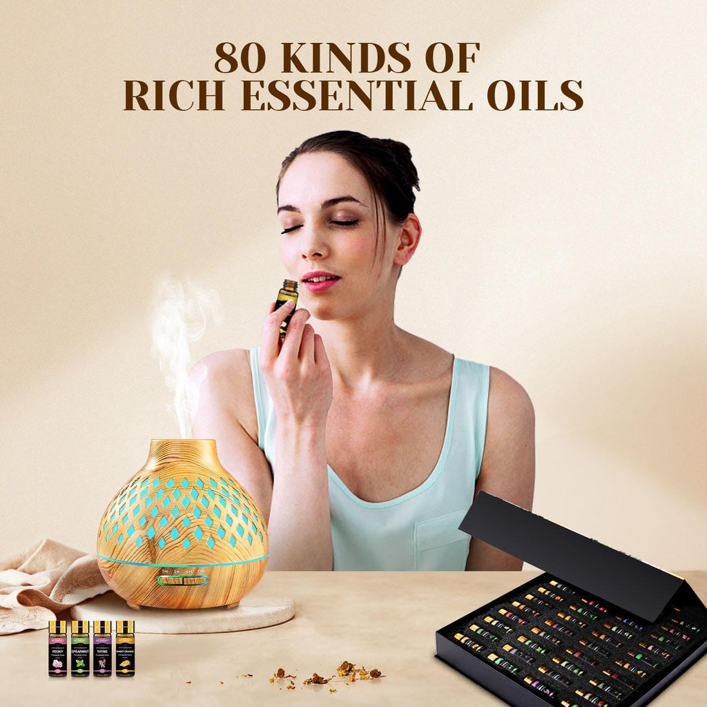 Essential Oil Set 80 Pcs, 100% Natural Essential Oils Kit, Perfect for Diffuser, Humidifier, Massage, Soap, Candle
