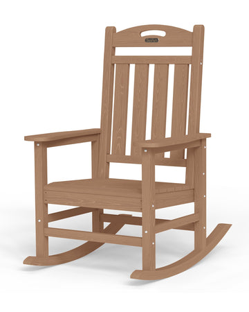 Outdoor Rocking Chair, HDPE Patio Rocking Chair, All Weather, Teak