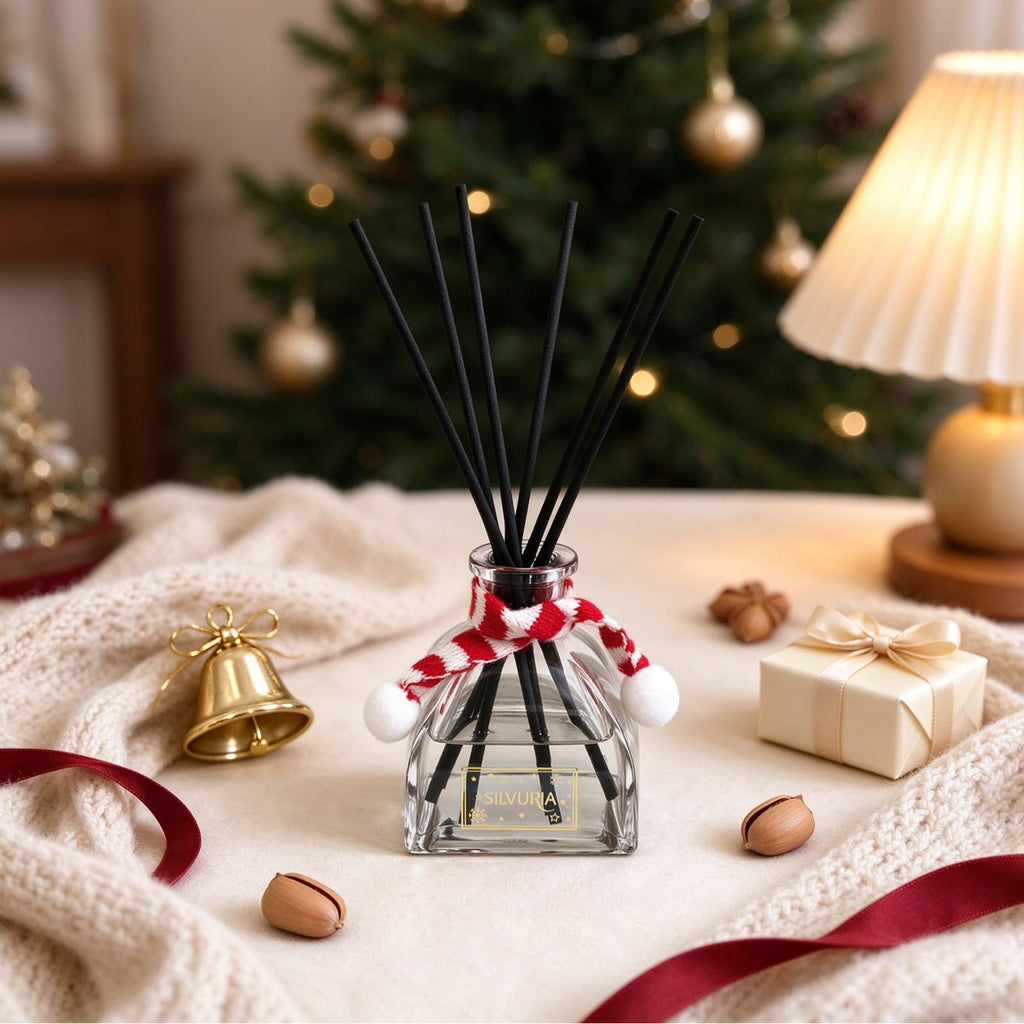 Christmas Reed Diffuser Set, Spiced Apple & Cinnamon, 3.38fl.oz