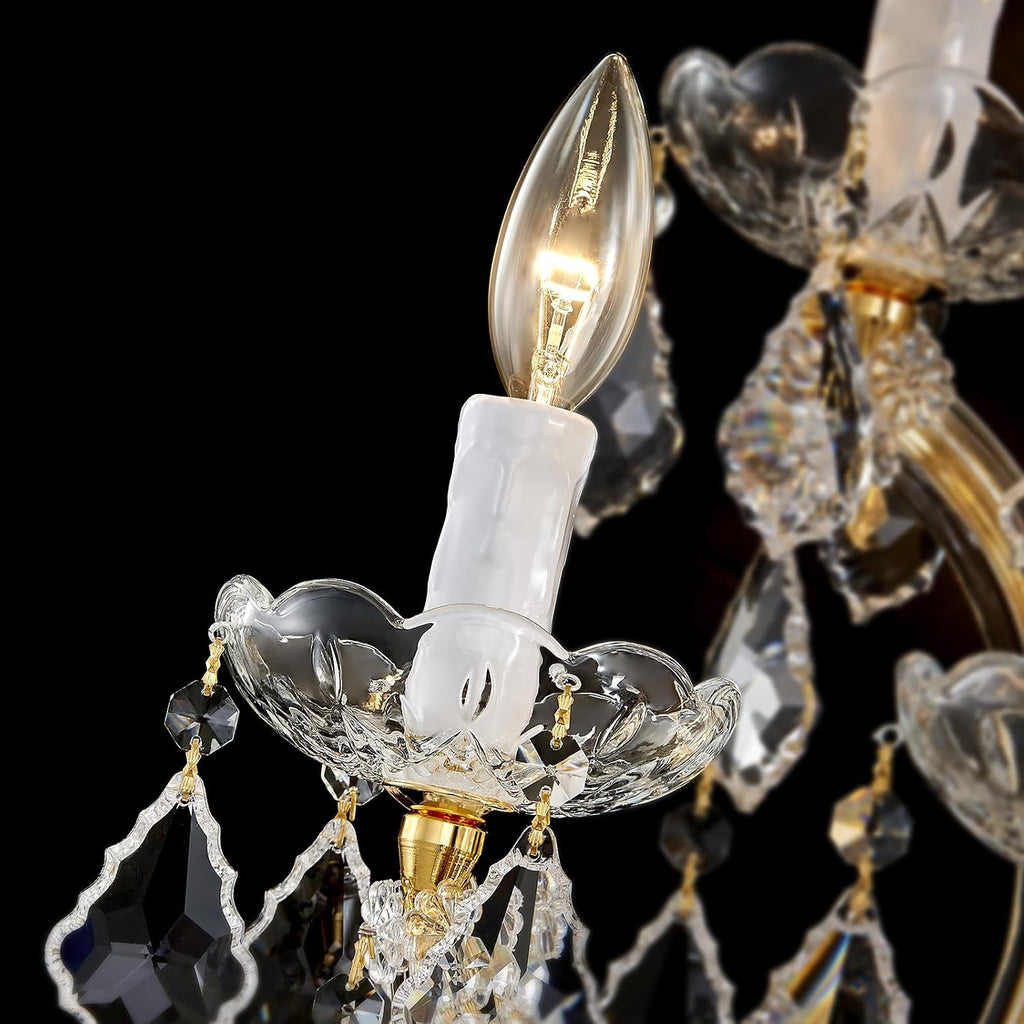Modern Crystal Wall Sconce Lights- 6 Light Maria Theresa Crystal Wall Sconces Lighting Gold Wall Lamp Chandelier