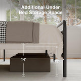 Metal Full Bed Frame - Modern Minimalist Victorian Style with Headboard/Footboard