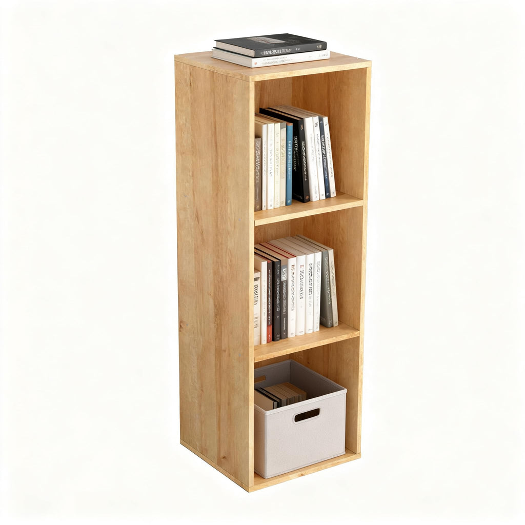3 Cube Storage Organizer, Cube Shelf, 3 Tier Cube Low Bookcase Freestanding Storage Display Organizer, Three-Cubes Open