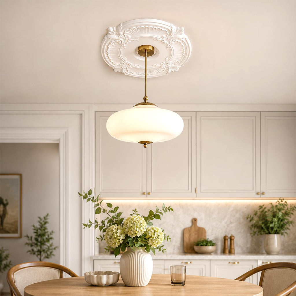 PU Ceiling Medallion, 13"OD x 3.4"ID x 0.8"P Round Home Lighting