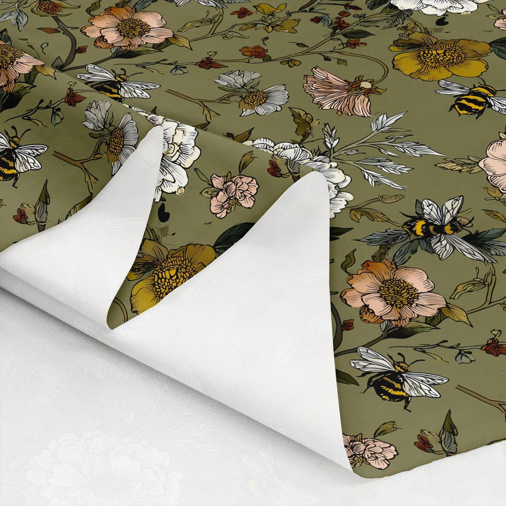 Floral Upholstery Fabric, Retro Botanical Leaf Fabric By The