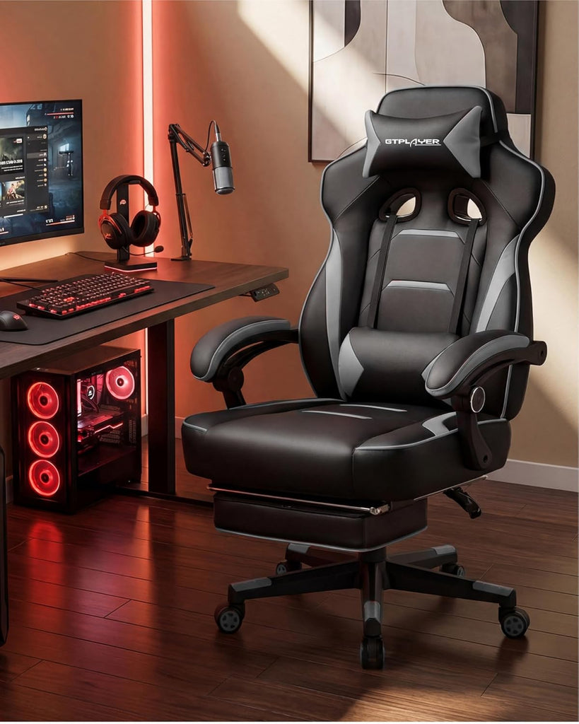 Gaming Chair for Adults, Big and Tall 350LBS Heavy Duty Office Chair, Ergonomic High Back Lumbar Support and Recliner