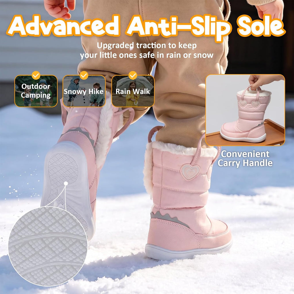 Toddler Winter Boots Water Resistant Snow Boots Warm Winter Shoes