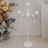 5 Arm Crystal Candelabra Centerpieces for Tables 49 Inch Gold/Silver Candle Holder Table Decoration Stand with