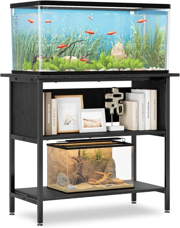 40-50 Gallon Aquarium Stand with 3-Tier Shelf, 660LBS Capacity, Black
