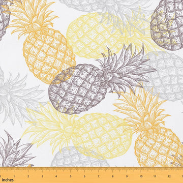 Pineapple Upholstery Fabric, Tropical Hawaiian Fruit Fabric By The Yard, Exotic Summer Decorative Fabric, DIY Art
