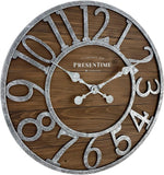 Presentime & Co Vintage Farmhouse Series, Galvanized Rustic Barnwood Clock, 19.5 inch