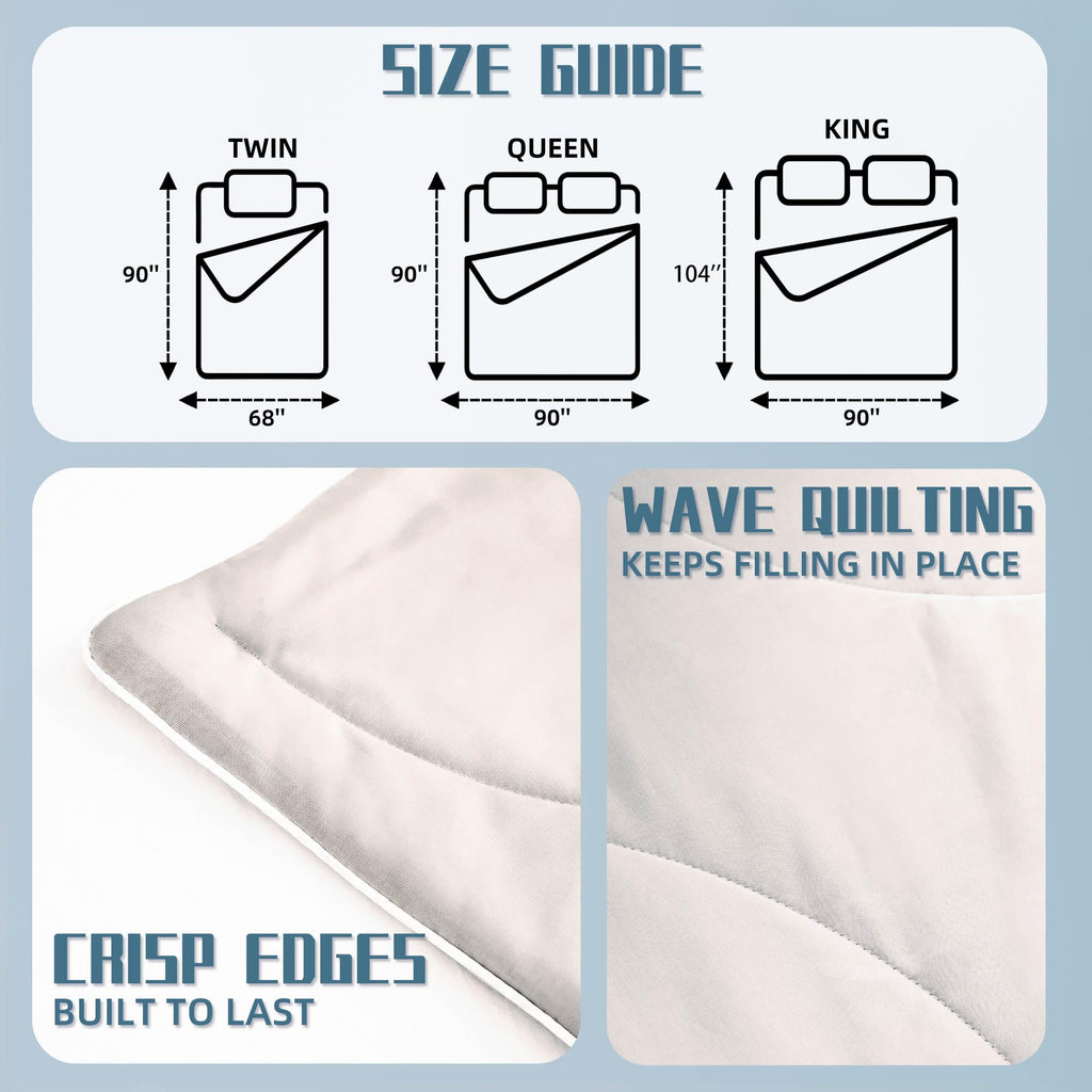Cooling Comforter, White Cooling Blanket Twin Size, Cooling Duvet for Hot Sleeper, Breathable Summer Quilt