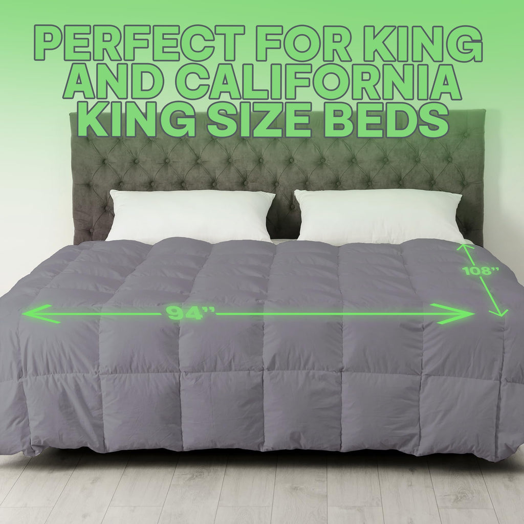 Reversible Comforter - Polyester and Rayon Derived from Bamboo Duvet Insert, All-Season, Down Alternative Filling