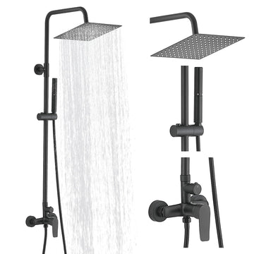 Outdoor Shower Faucet Set, Bathroom Shower Kit, Matte Black