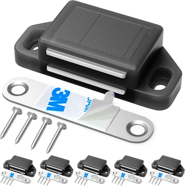 Cabinet Magnetic Catch Door Latch 30LB Drawer Magnets to Stay Closed Magnetic Catch Closet for Drawer（Black 6 Pack）
