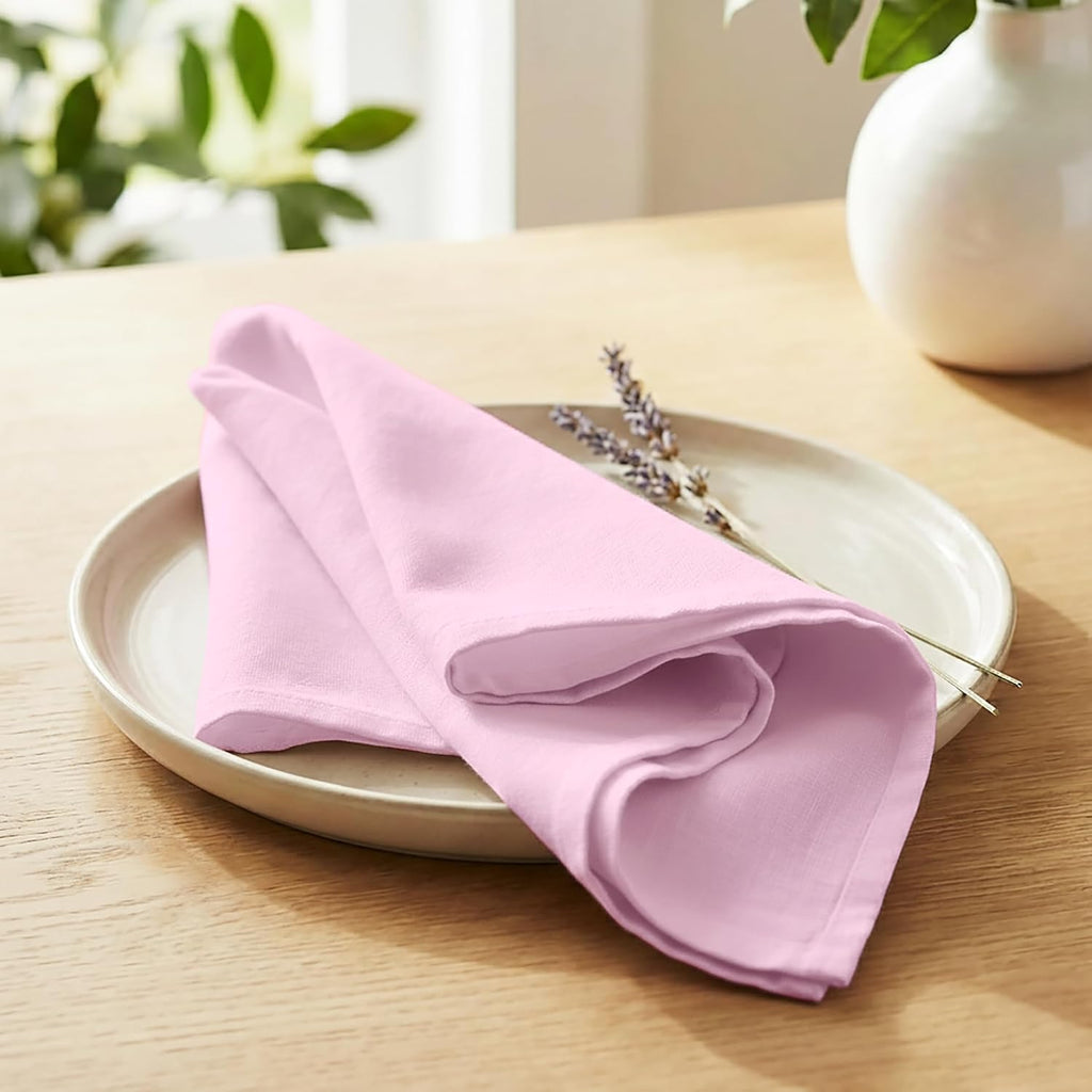 Set of 12 Cloth Dinner Napkins 100% Cotton 18x18 Inch - Soft Durable Washable - Ideal for Farmhouse Party Spring